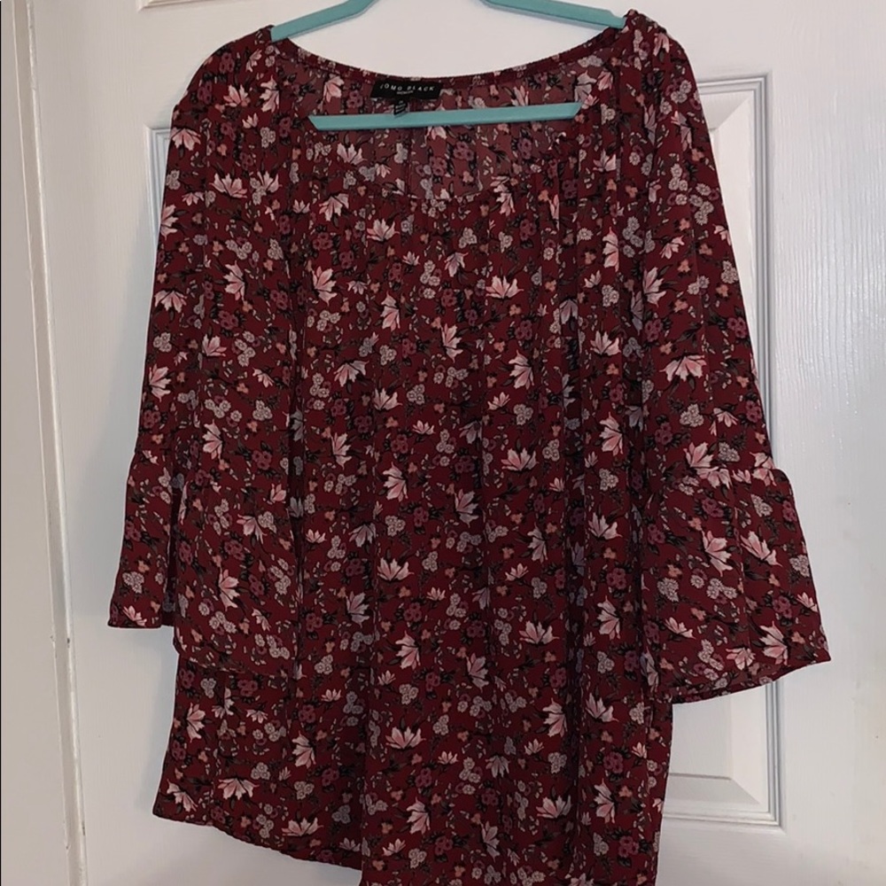 Burgundy Floral Top